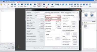 SolidView/Pro RP软件专业的激光扫描参数调节页面