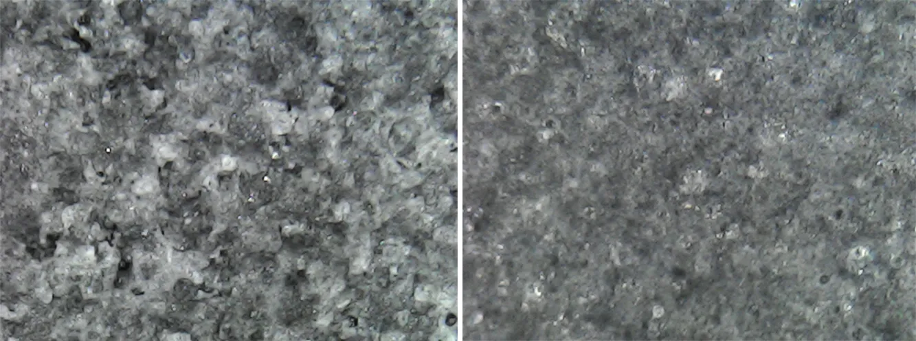 盈普Precimid1172Pro GF30 BLK零件在500倍显微镜下抛光前后的对比